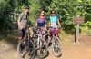 Friends biking the McKenzie River Trail 